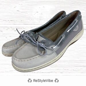 SPERRY Women’s Size 11 Shoes Slip-On Boat Style Silver Accents Boating Dock